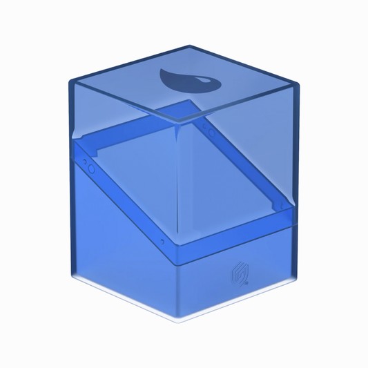 Ultimate Guard Boulder Deckbox blau mit Wassertropfen-Symbol – robuste Deckbox für 100+ gesleevte Karten