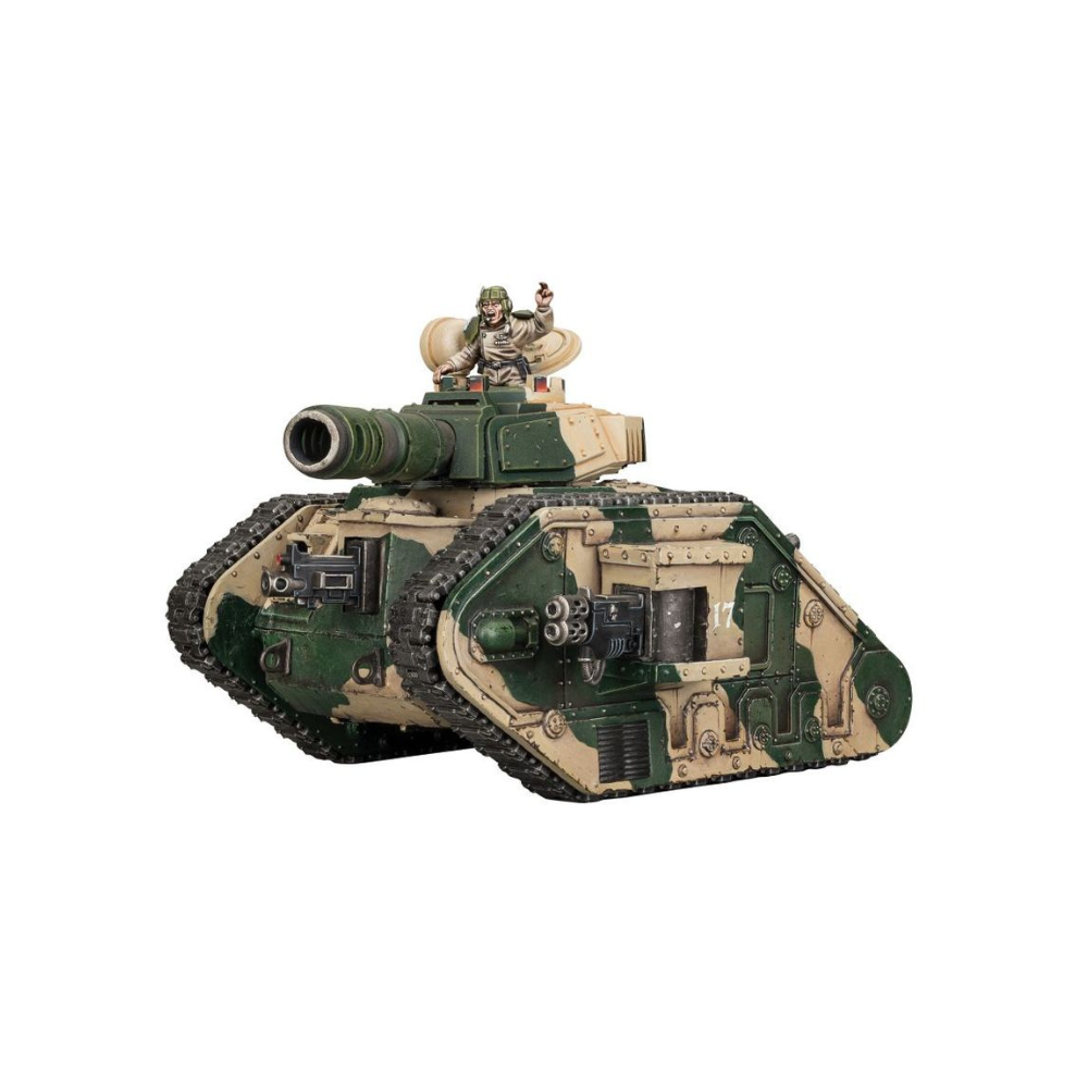Warhammer 40k Leman Russ Battle Tank bemalte Miniatur, Astra Militarum Panzer Modell mit Kanone, Warhammer 40000 Fahrzeug