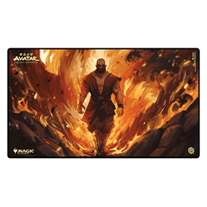 Ultimate Guard TCG Playmat „Avatar – Combustion Man“ mit feurigem Artwork; zeigt Combustion Man, der durch Flammen schreitet. Offizielle Magic: The Gathering x Avatar Spielmatte in 61×35 cm.