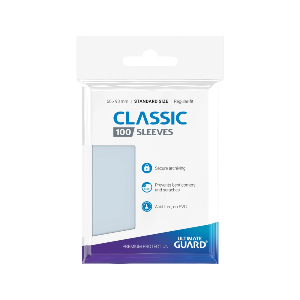 Ultimate Guard Classic Sleeves Standard Size 66×93 mm – 100 transparente Kartenhüllen zur sicheren Archivierung von Magic, Pokémon und anderen TCG-Karten