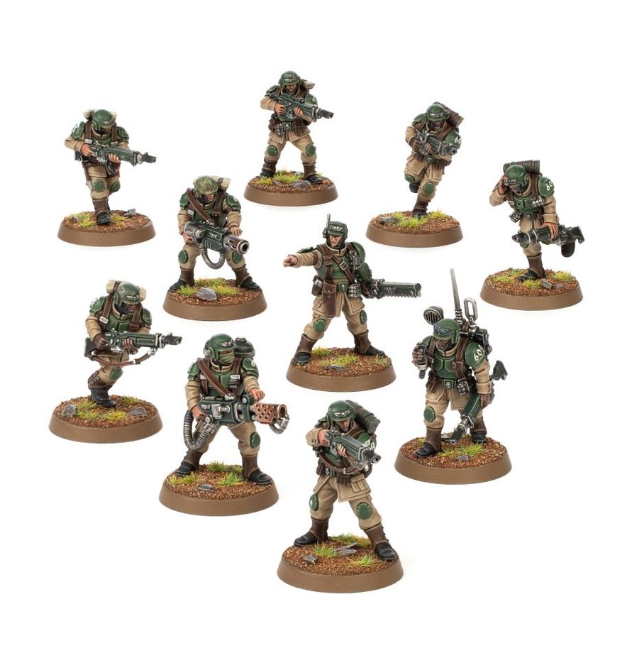 Warhammer 40.000 Astra Militarum Cadian Shock Troops Box Set, imperiale Infanterie Miniaturen Einheit