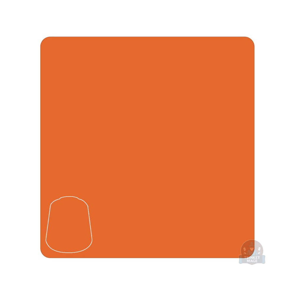Farbprobe der Citadel Layer Troll Slayer Orange mit gleichmäßig aufgetragener orangefarbener Farbfläche.