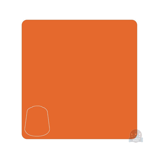 Farbprobe der Citadel Layer Troll Slayer Orange mit gleichmäßig aufgetragener orangefarbener Farbfläche.