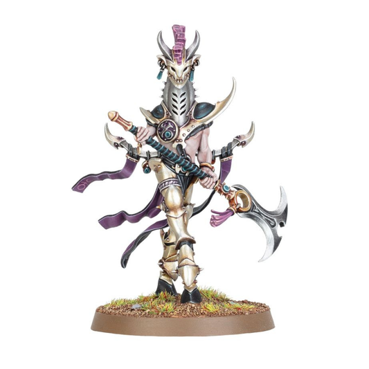 Warhammer Age of Sigmar Fürst der Hysterie (83-118) als bemalte Miniatur mit zweischneidiger Axt.