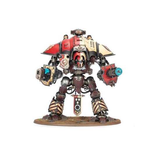 Warhammer 40k Imperial Knights Knight Questoris Miniatur bemalt, detaillierter Kampfmech mit Fernkampf- und Energie-Waffen