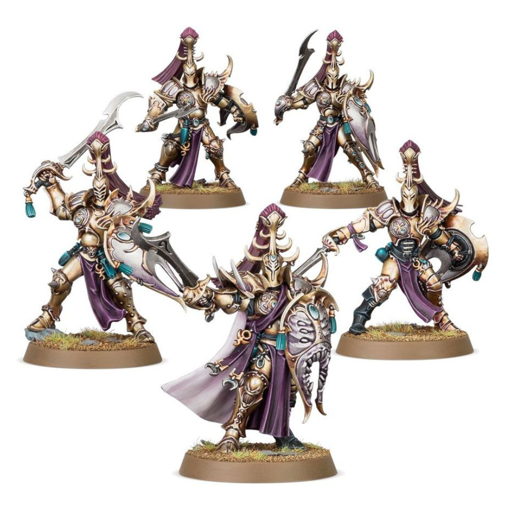 Warhammer Age of Sigmar Streitmacht: Das Dekadente Heer (83-125) mit fünf Myrmidesh Painbringers.