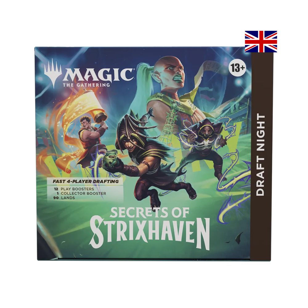 Magic The Gathering Draft Bundle Secrets of Strixhaven mit 12 Play Boostern, 1 Collector Booster und 90 Ländern, englische Version