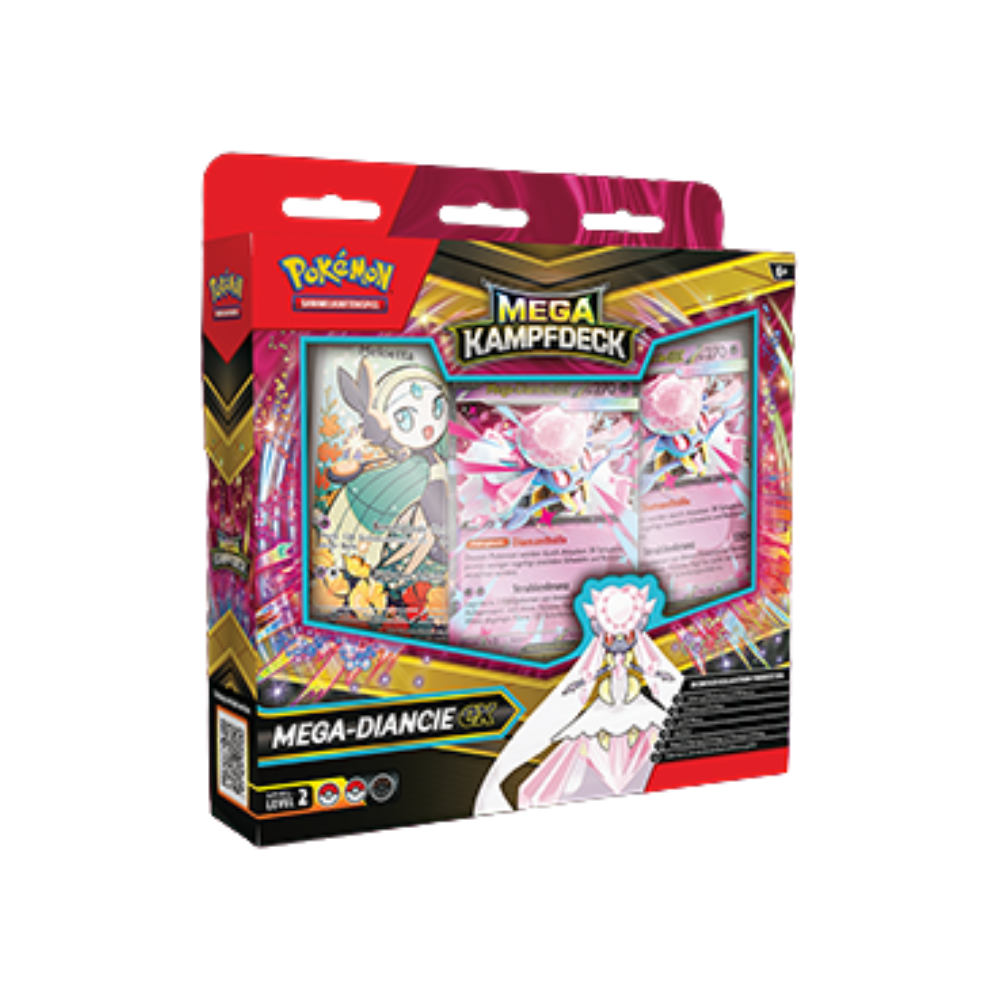Pokémon Mega Kampfdeck Mega-Diancie EX – fertiges Spieldeck mit exklusiven Karten, glänzendem Diancie-Design und strategischem Fokus. Perfekt für Sammler und Spieler, die sofort kampfbereit ins Pokémon-Sammelkartenspiel einsteigen möchten.