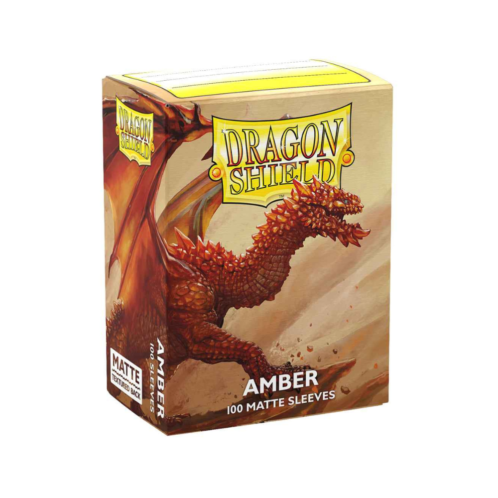 Dragon Shield Jet Matte Sleeves – 100 Kartenhüllen in Standardgröße, amber, strukturierte Oberfläche für optimalen Halt beim Spielen.