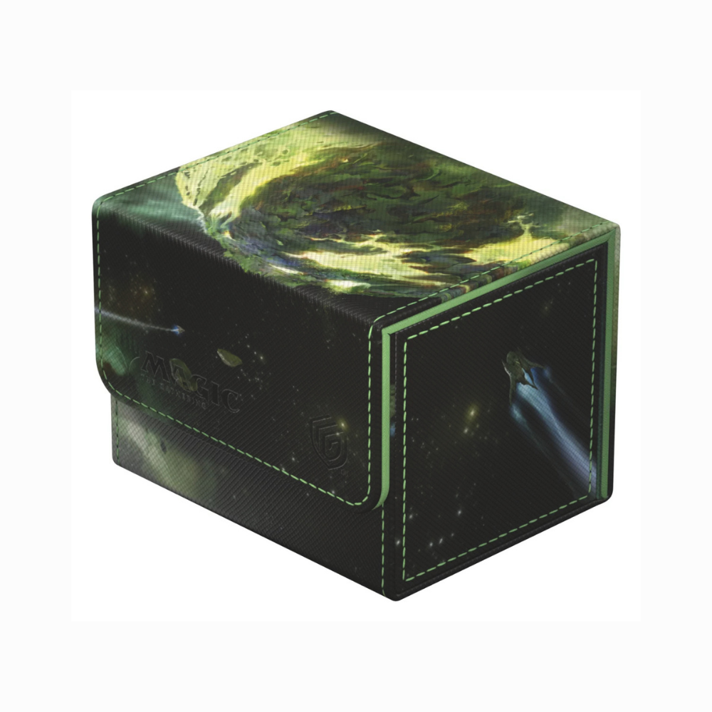 Ultimate Guard Sidewinder Deckbox grünes Kosmos-Design – robuste Kartenbox für 100 gesleevte Karten