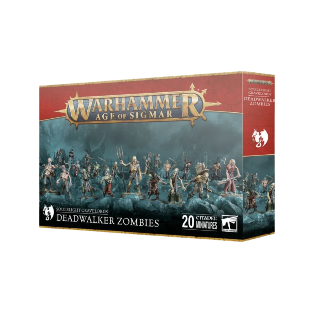 Warhammer Age of Sigmar Miniaturen Set Soulblight Gravelords Deadwalker Zombies Box mit 20 Untoten Figuren und verschiedenen Waffenposen
