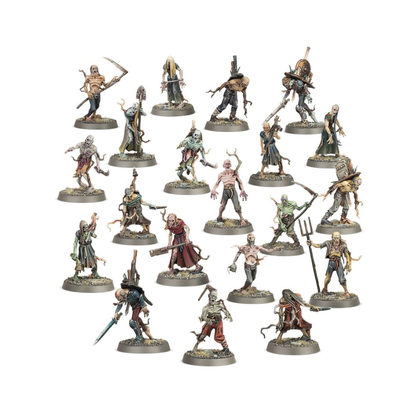 Warhammer Age of Sigmar Miniaturen Set Soulblight Gravelords Deadwalker Zombies mit 20 Untoten Figuren und verschiedenen Waffenposen