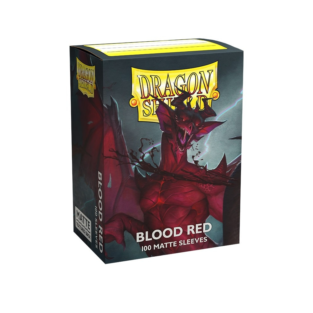 Dragon Shield Jet Matte Sleeves – 100 Kartenhüllen in Standardgröße, blood red, strukturierte Oberfläche für optimalen Halt beim Spielen.