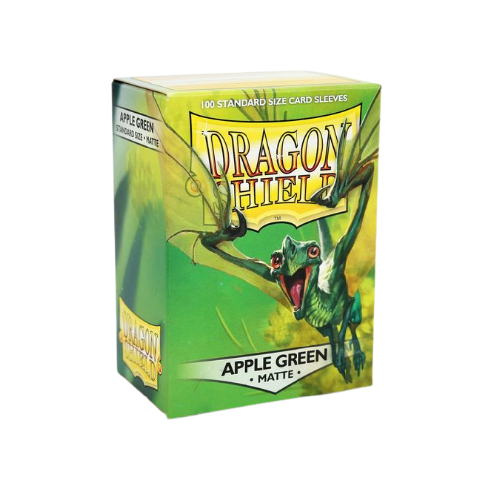 Dragon Shield Jet Matte Sleeves – 100 Kartenhüllen in Standardgröße, apfel grün, strukturierte Oberfläche für optimalen Halt beim Spielen.