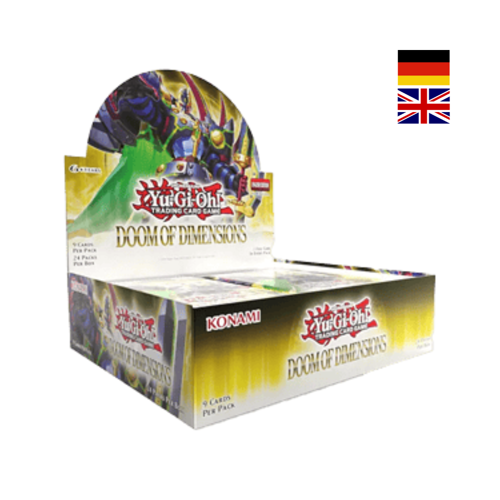 24 Boosterpacks im Display „Doom of Dimensions“ – offizielles Yu-Gi-Oh! Trading Card Game