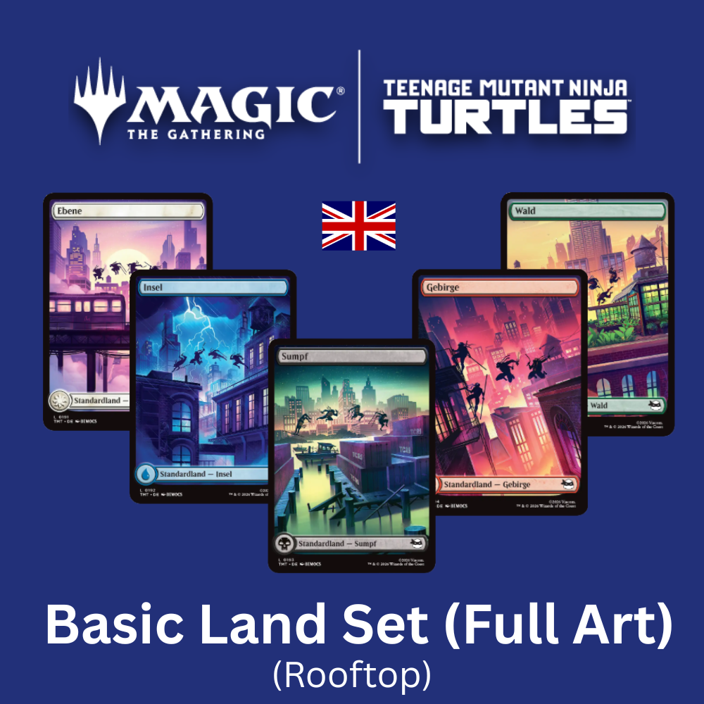 Magic: The Gathering - Teenage Mutant Ninja Turtles: Full Art Basic Land Set (Rooftop): Plains, Island, Swamp, Mountain, Forest