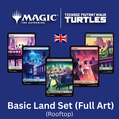 Magic: The Gathering - Teenage Mutant Ninja Turtles: Full Art Basic Land Set (Rooftop): Plains, Island, Swamp, Mountain, Forest