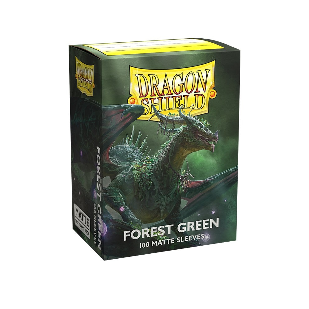 Dragon Shield Jet Matte Sleeves – 100 Kartenhüllen in Standardgröße, wald grün, strukturierte Oberfläche für optimalen Halt beim Spielen.