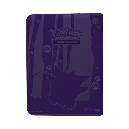 Ultra Pro 9-Pocket Binder Gengar – Rückseite mit geprägtem Gengar-Design im dunklen Wald-Look für stilvolle Pokémon-Sammelkarten-Aufbewahrung.
