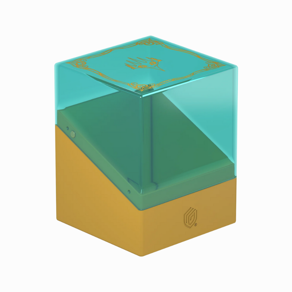 Ultimate Guard Deck Box Boulder 100+ aus Lorwyns Finsternis in Türkis und Gold, robuste Magic Deckbox