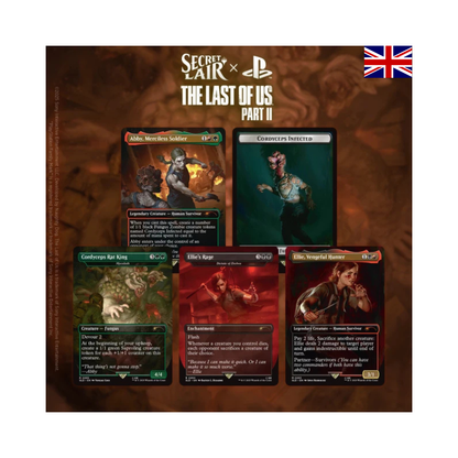Secret Lair x PlayStation The Last of Us Part II Set mit Abby, Ellie und Cordyceps Karten – Magic The Gathering Secret Lair