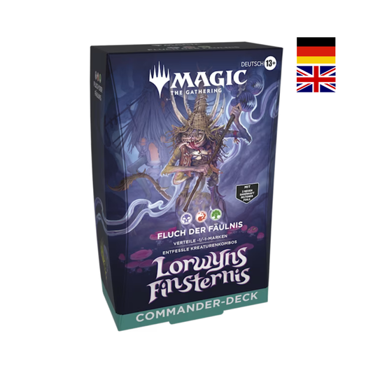 Magic: The Gathering Lorwyns Finsternis Commander Deck Fluch der Fäulnis – spielfertiges 100-Karten Commander Deck mit Boggart-Hexe, deutsch/englisch