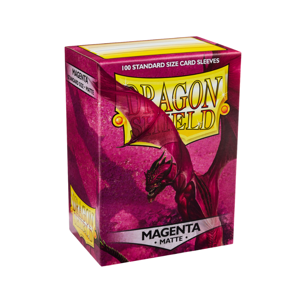 Dragon Shield Jet Matte Sleeves – 100 Kartenhüllen in Standardgröße, magenta, strukturierte Oberfläche für optimalen Halt beim Spielen.