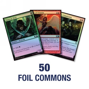 MTG Lot mit 50 zufälligen FOIL Commons – gemischte MTG Einzelkarten für Deckbau und Sammlung