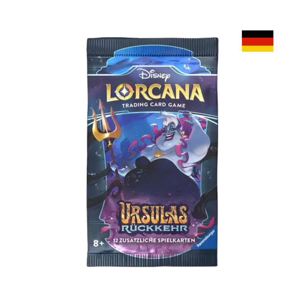 Disney Lorcana Boosterpack „Ursulas Rückkehr“ auf Deutsch mit 12 zusätzlichen Spielkarten und Ursula-Artwork