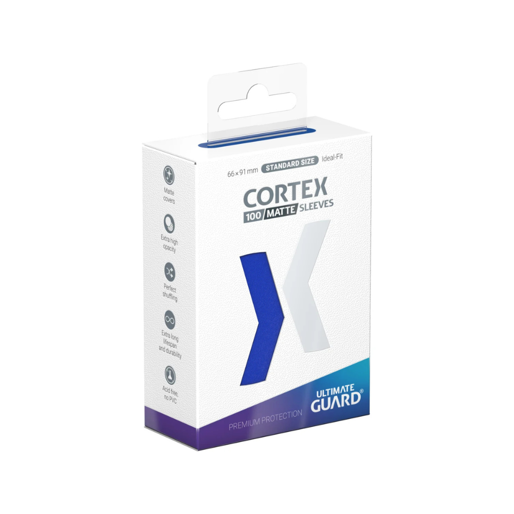 Ultimate Guard Cortex Matte Sleeves Standard Size 66x91 mm – 100 matte Kartenhüllen in blau für Magic, Pokémon und TCGs, extra langlebig und blickdicht
