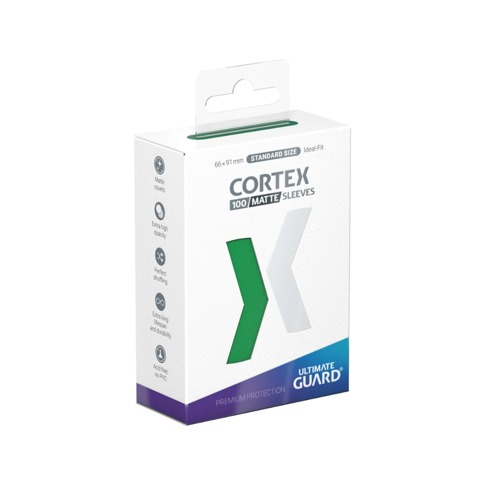 Ultimate Guard Cortex Matte Sleeves Standard Size 66x91 mm – 100 matte Kartenhüllen in grün für Magic, Pokémon und TCGs, extra langlebig und blickdicht