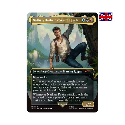 Magic Karte Nathan Drake Treasure Hunter aus dem Secret Lair x Uncharted Set von Magic The Gathering
