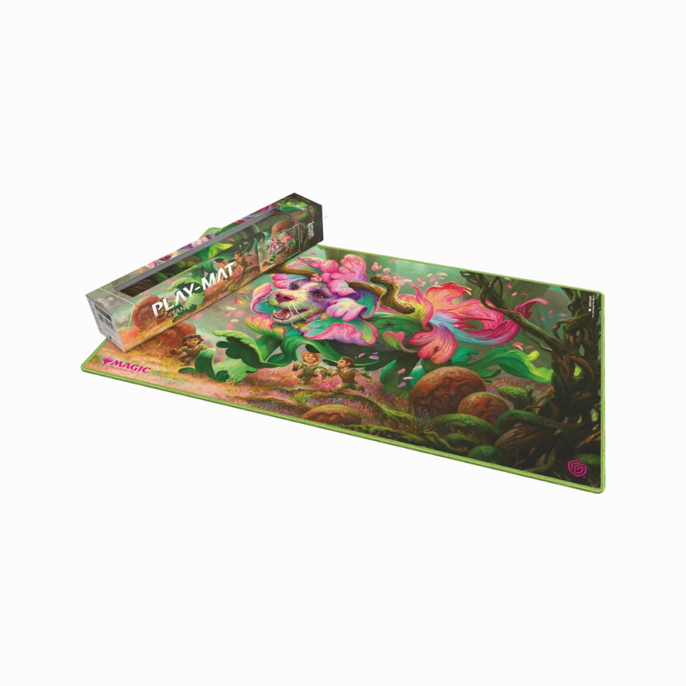 Ultimate Guard Playmat Lorwyns Finsternis gefaltet und ausgeklappt mit Naturwesen-Artwork, Magic Spielmatte