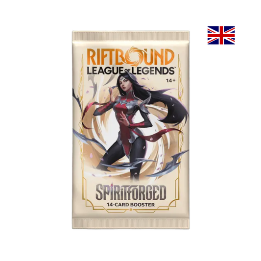 Riftbound Spiritforged Booster mit 14 Karten aus dem League of Legends Trading Card Game, englische Version