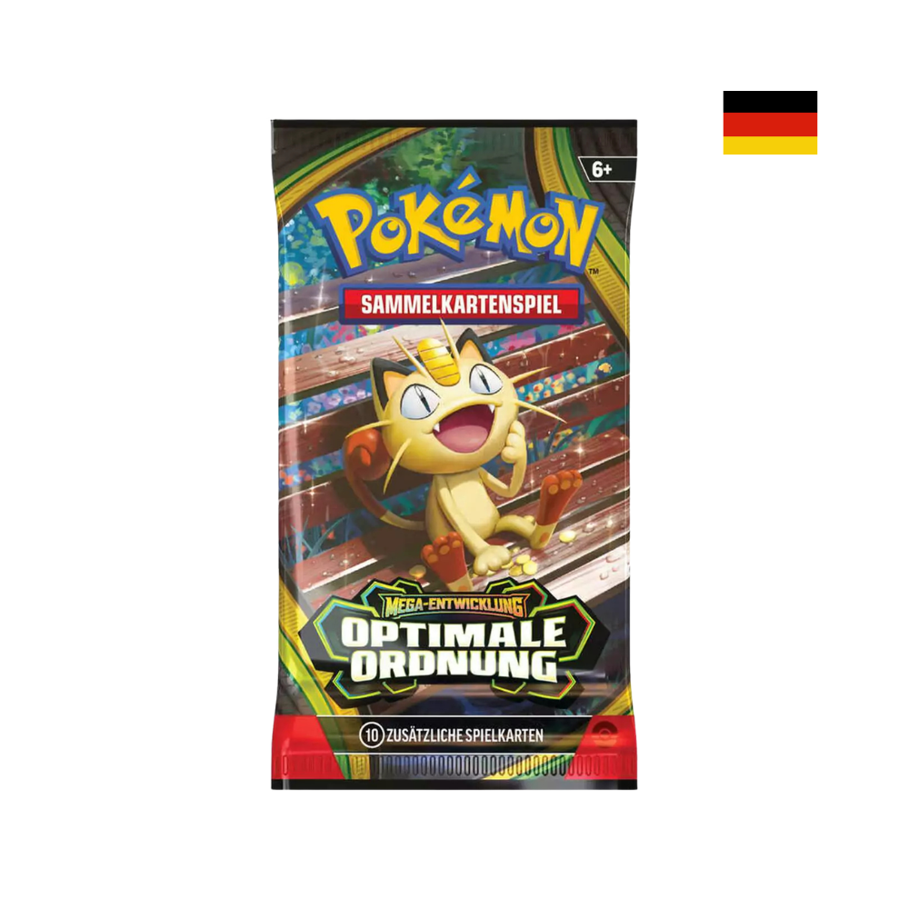 Pokémon Boosterpack Optimale Ordnung mit Mauzi Motiv aus dem Pokémon Sammelkartenspiel, deutsche Version