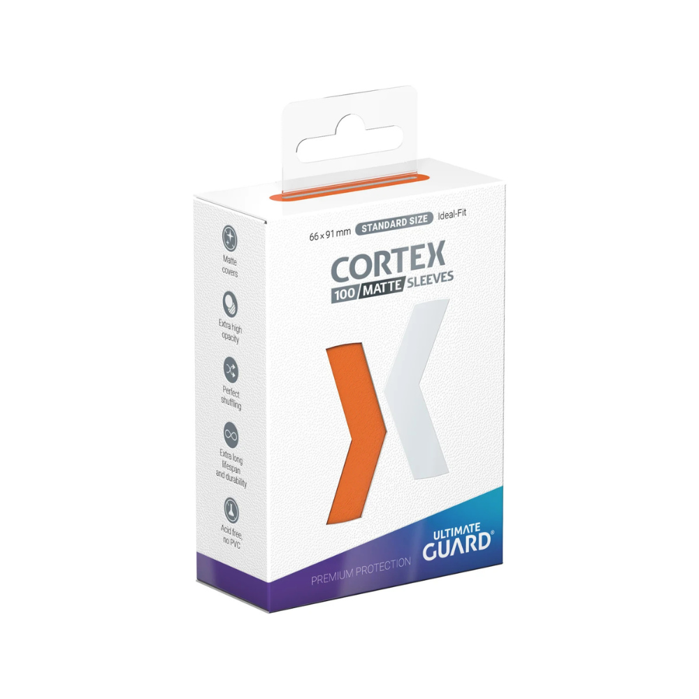 Ultimate Guard Cortex Matte Sleeves Standard Size 66x91 mm – 100 matte Kartenhüllen in orange für Magic, Pokémon und TCGs, extra langlebig und blickdicht
