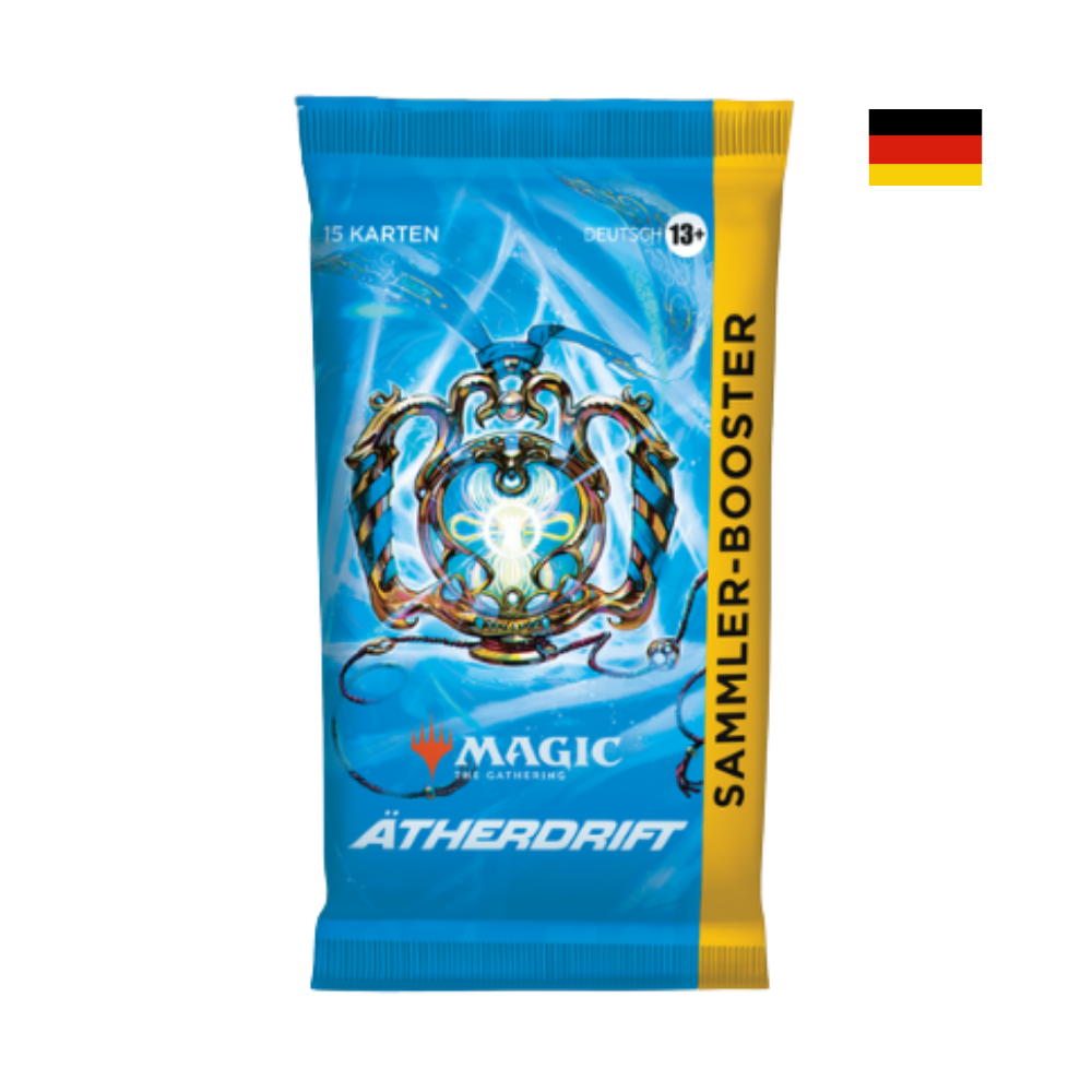 Magic The Gathering Ätherdrift Sammler-Booster – deutschsprachiger Collector Booster mit 15 exklusiven Karten aus dem Set Ätherdrift.