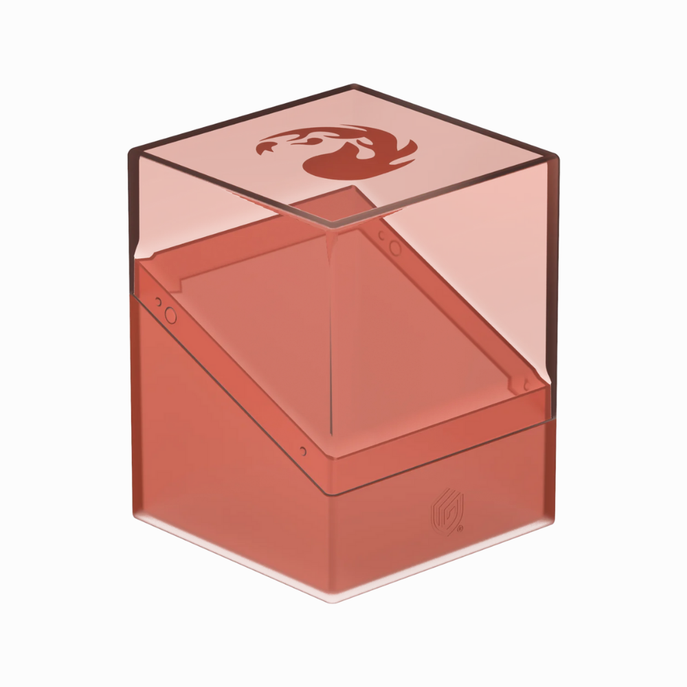 Ultimate Guard Boulder Deckbox rot mit Flammen-Symbol – Deckbox für 100+ gesleevte Trading Cards