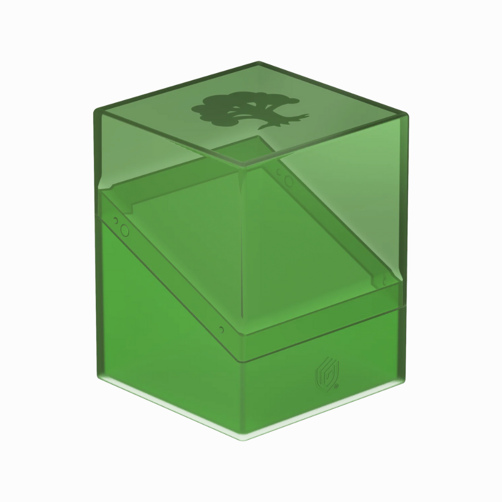 Ultimate Guard Boulder Deckbox grün mit Baum-Symbol – Sammelkarten-Deckbox für 100+ gesleevte Karten
