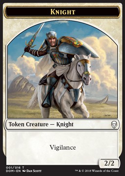 Knight Token (White 2/2 Vigilance) (V.1) - Dominaria (Token) [T01]