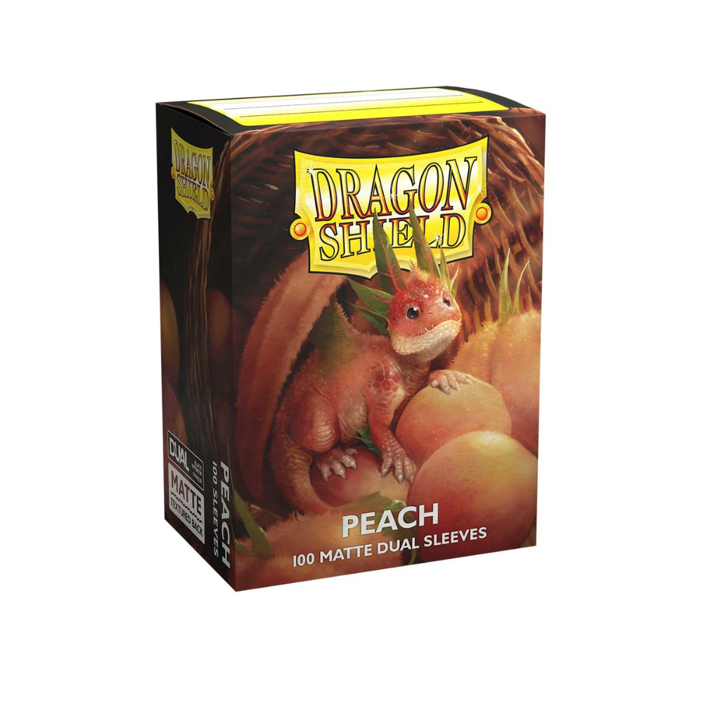 Dragon Shield Matte Dual Sleeves Peach – 100 blickdichte Kartenhüllen mit matter Oberfläche, Standardgröße für Magic, Pokémon und andere TCGs