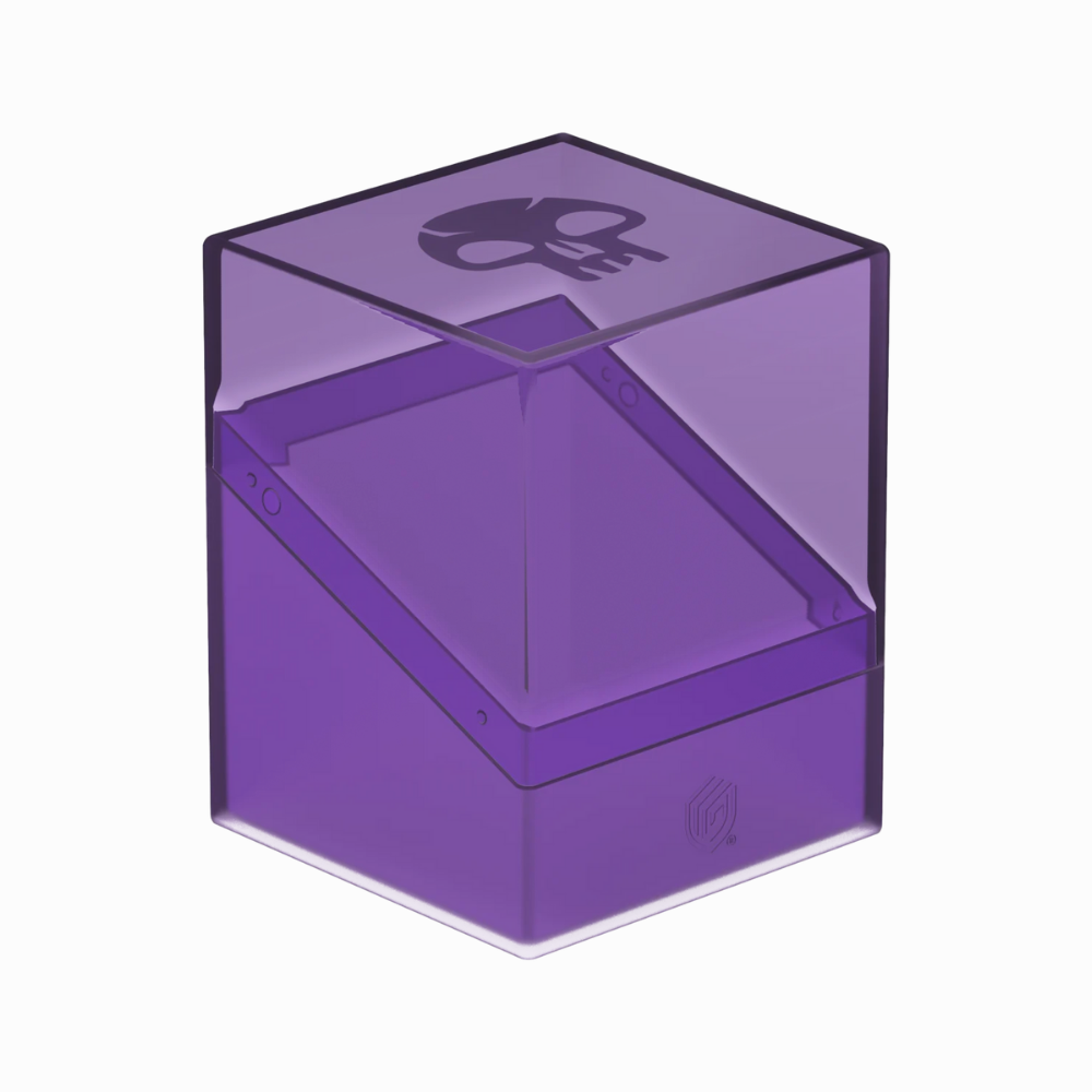 Ultimate Guard Boulder Deckbox lila mit Totenkopf-Symbol – stabile Deckbox für 100+ gesleevte Karten
