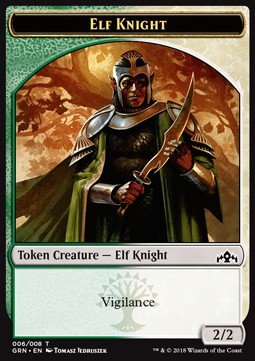 Elf Knight Token (Green and White 2/2) - Guilds of Ravnica (Token) [T06]