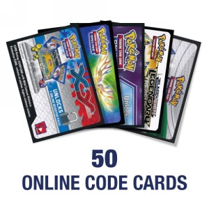 Pokemon Lot mit 50 Online Code Karten – gemischte Pokemon Einzelkarten für digitalen Deckbau und Sammlung.