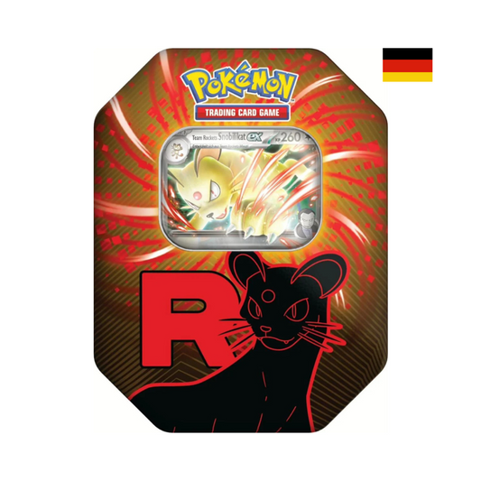 „Pokémon Tin mit Team Rockets Snobilikat ex – exklusive Sammelbox im Team Rocket Design“