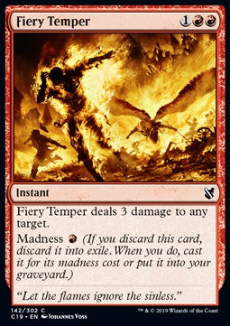 Fiery Temper - Commander 2019 (Common) [C19-142]