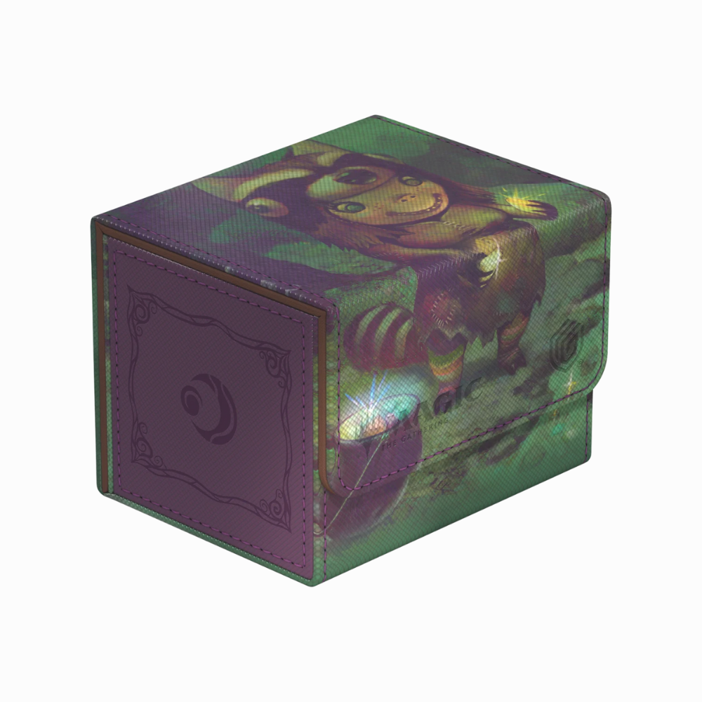 Ultimate Guard Deck Box Sidewinder 100+ Xenoskin mit Lorwyn Eclipsed Kreaturen-Artwork in Grün-Violett, MTG Deckbox