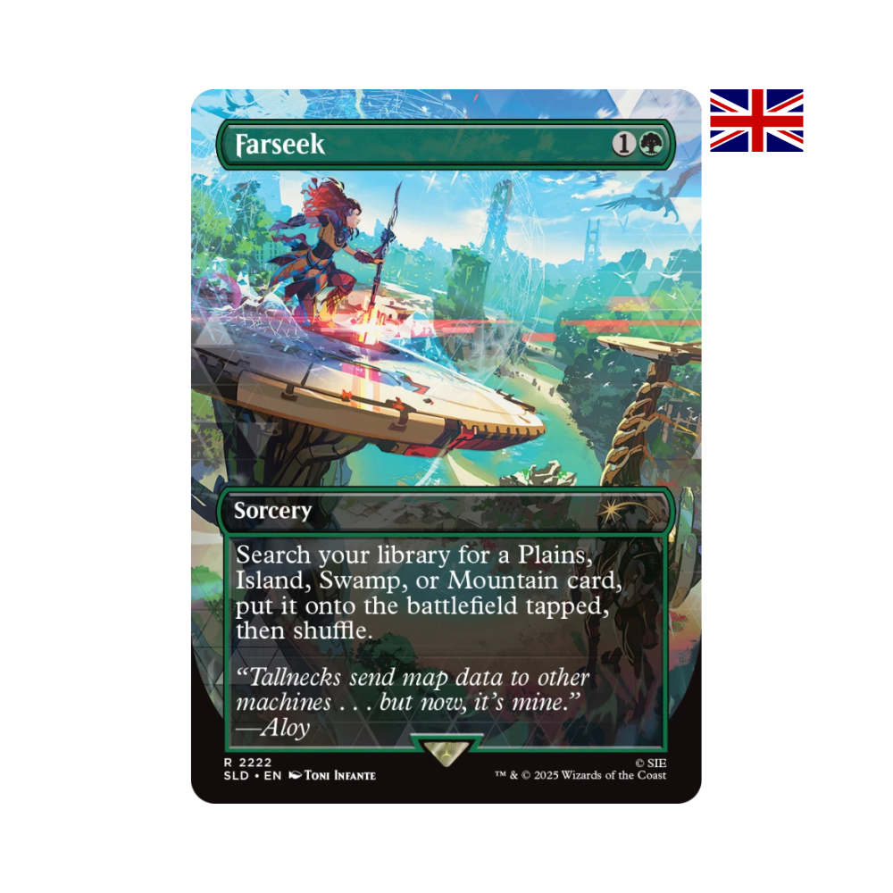 Magic Karte Farseek im Horizon Forbidden West Secret Lair, Landschaftssuche mit Aloy Artwork