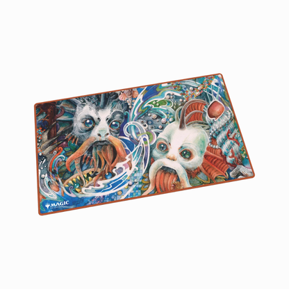 Ultimate Guard Playmat Lorwyns Finsternis mit Tiergeist-Artwork in Blau und Weiß, MTG Playmat