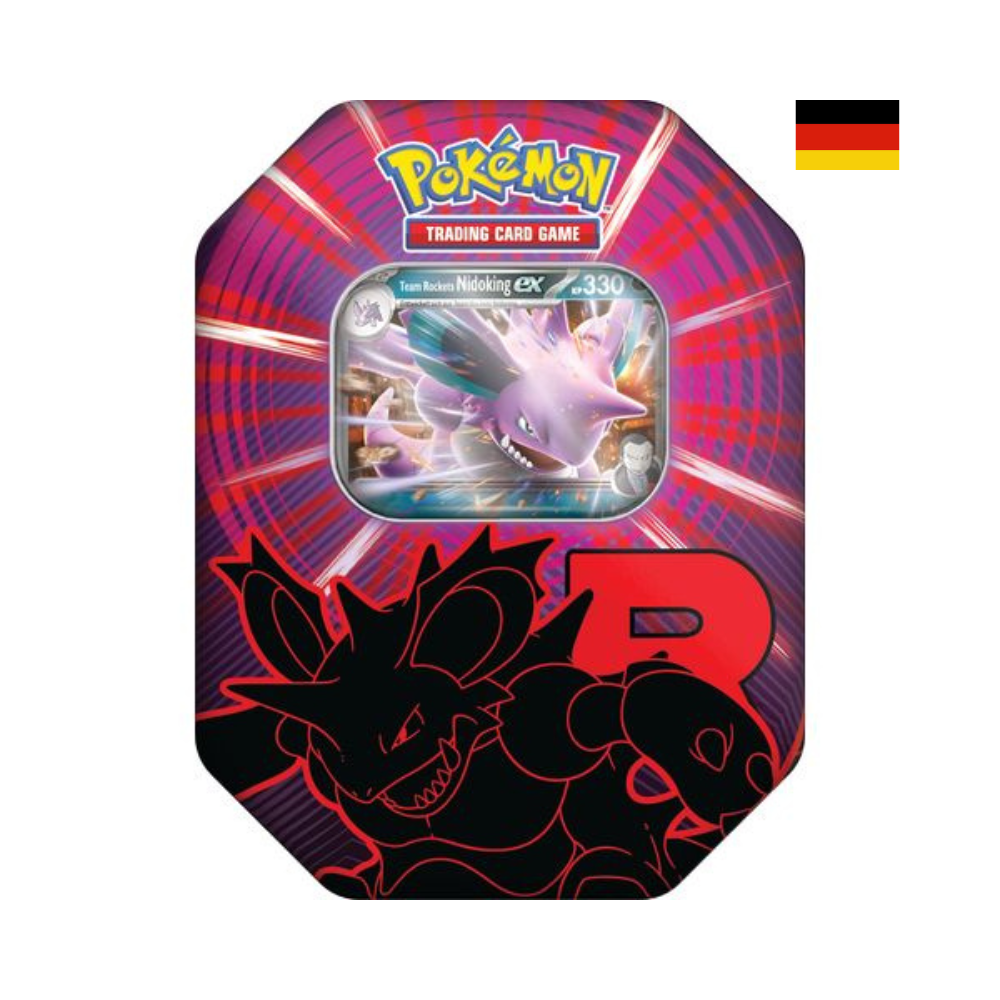 „Pokémon Tin mit Team Rockets Nidoking ex – starke Sammlerbox für dein TCG-Setup“